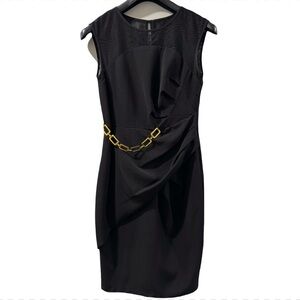 🟣 SANDRA DARREN BLACK MIDI DRESS SIZE 10